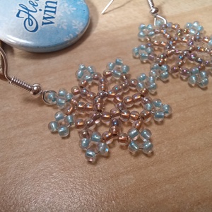 Kékes-lilás hópehely fülbevaló - Meska.hu