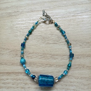 Türkizkék karkötő keleti hangulatban - ékszer - karkötő - gyöngyös karkötő - Meska.hu
