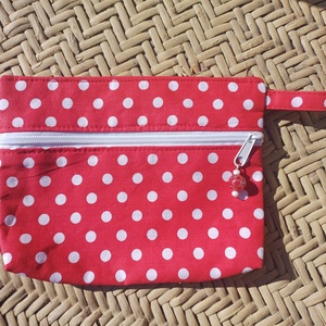Piros pöttyös mini neszesszer  - táska & tok - neszesszer - Meska.hu