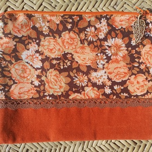 Barna csipkés, virágos neszesszer , Táska & Tok, Neszesszer, Varrás, MESKA