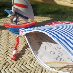 Tengerész mintás neszesszer csíkos-pöttyös - táska & tok - neszesszer - Meska.hu