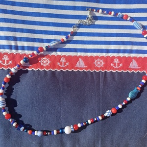 Tengerész mintás nyaklánc - ékszer - nyaklánc - gyöngyös nyaklánc - Meska.hu