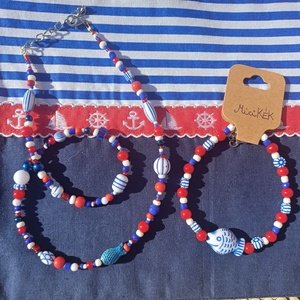 Tengerész mintás nyaklánc - ékszer - nyaklánc - gyöngyös nyaklánc - Meska.hu