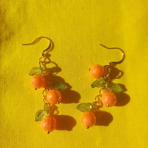 Narancs füzér fülbevaló  - ékszer - fülbevaló - lógó fülbevaló - Meska.hu