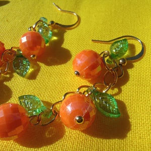 Narancs füzér fülbevaló  - ékszer - fülbevaló - lógó fülbevaló - Meska.hu