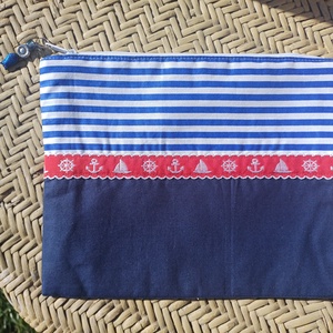 Tengerész mintás csíkos neszesszer - táska & tok - neszesszer - Meska.hu