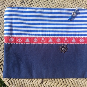 Tengerész mintás csíkos neszesszer - Meska.hu