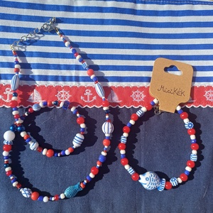 Tengerész mintás csíkos neszesszer - táska & tok - neszesszer - Meska.hu