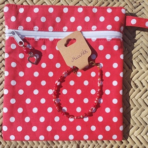 Piros pöttyös álló neszesszer  - táska & tok - neszesszer - Meska.hu