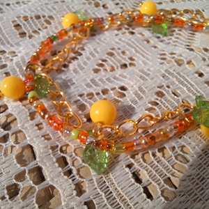 Citromos karkötő , Ékszer, Karkötő, Gyöngyös karkötő, Ékszerkészítés, Gyöngyfűzés, gyöngyhímzés, MESKA