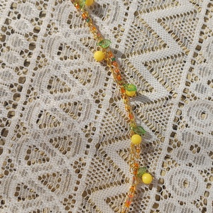 Citromos karkötő  - ékszer - karkötő - gyöngyös karkötő - Meska.hu