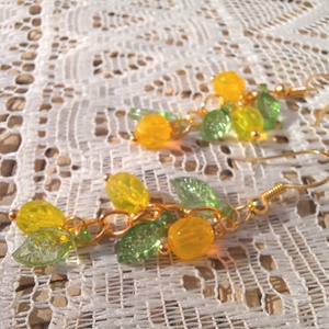 Citromos limonádé fülbevaló  - ékszer - fülbevaló - lógó fülbevaló - Meska.hu