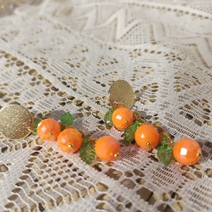 Narancs füzér fülbevaló  - ékszer - fülbevaló - lógó fülbevaló - Meska.hu