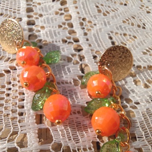 Narancs füzér fülbevaló  - ékszer - fülbevaló - lógó fülbevaló - Meska.hu
