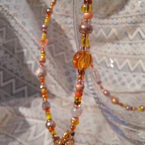 Arany-sárga gyöngyös nyaklánc - ékszer - nyaklánc - gyöngyös nyaklánc - Meska.hu