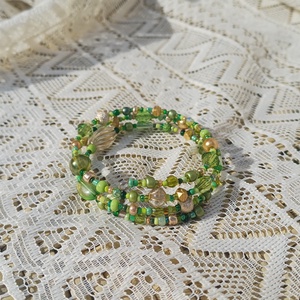 Zöld-arany memória karkötő  - Meska.hu