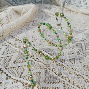 Zöld-arany memória karkötő  - ékszer - karkötő - memóriadrótos karkötő - Meska.hu