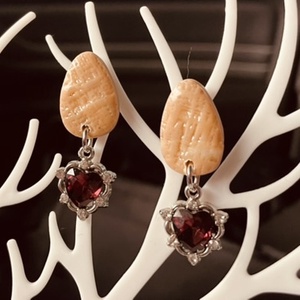 barna szív, Ékszer, Fülbevaló, Lógó csepp fülbevaló, Ékszerkészítés, MESKA