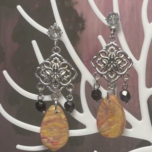 Mars gyöngy fülbevaló, Ékszer, Fülbevaló, Lógó fülbevaló, Ékszerkészítés, MESKA