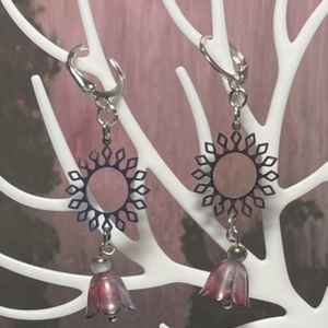 Ezüst virág, Ékszer, Fülbevaló, Lógó fülbevaló, Ékszerkészítés, MESKA