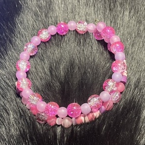 Rózsaszín cukormáz, Ékszer, Karkötő, Memóriadrótos karkötő, Ékszerkészítés, MESKA