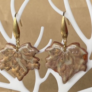 Aranyló juharlevél, Ékszer, Fülbevaló, Lógó fülbevaló, Ékszerkészítés, MESKA