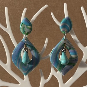 Spirálos türkiz, Ékszer, Fülbevaló, Lógó fülbevaló, Ékszerkészítés, MESKA