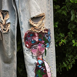 Bóbita, dizájner farmernadrág - ruha & divat - női ruha - nadrág - Meska.hu