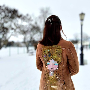 Anna, irha kabát, Ruha & Divat, Női ruha, Kabát, Festészet, MESKA