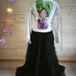 Böske, farmer kabát, Ruha & Divat, Női ruha, Kabát, Festészet, MESKA