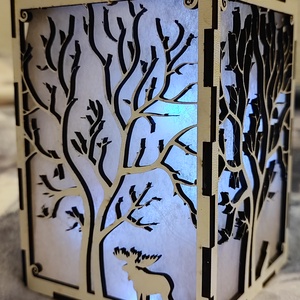 Holdfényes erdő lámpás, Otthon & Életmód, Lámpa, Asztali lámpa, Famegmunkálás, MESKA