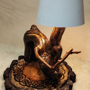  Egyedi kézműves fa éjjeli lámpa � kelta csomó gravírozással, 3 fény színnel - otthon & életmód - lámpa - hangulatlámpa - Meska.hu