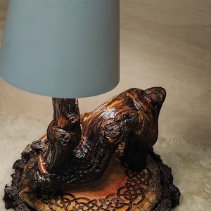  Egyedi kézműves fa éjjeli lámpa � kelta csomó gravírozással, 3 fény színnel - otthon & életmód - lámpa - hangulatlámpa - Meska.hu