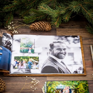 Vendégkönyv, scrapbook fa borítással, A4 méretben - esküvő - emlék & ajándék - album & fotóalbum - Meska.hu