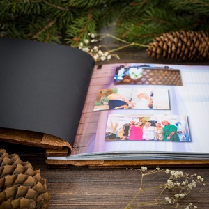 Vendégkönyv, scrapbook fa borítással, A4 méretben - esküvő - emlék & ajándék - album & fotóalbum - Meska.hu