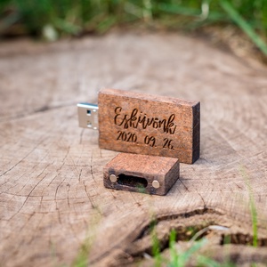 Gravírozható fa USB pendrive, 32Gb, gesztenye színben - Meska.hu