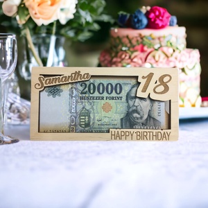 Money Box - pénzátadó doboz, natúr színű, Esküvő, Emlék & Ajándék, Nászajándék, Esküvői pénzátadó boríték, kártya, Gravírozás, pirográfia, MESKA