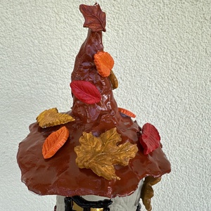 Macskaköves tündérbolt házikó, LED világítással, gyurmából és akrilfestékkel színezve - otthon & életmód - dekoráció - asztal és polc dekoráció - díszüveg - Meska.hu