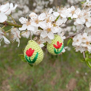 Tulipános Húsvéti fülbevaló - ékszer - fülbevaló - lógó csepp fülbevaló - Meska.hu