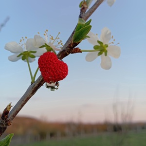 Piros mini szív klipsz  - ékszer - fülbevaló - klipsz - Meska.hu