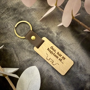 Humoros, személyre szabott fa kulcstartó - hogy a kulcs ne tűnjön el örökre - táska & tok - kulcstartó & táskadísz - kulcstartó - Meska.hu