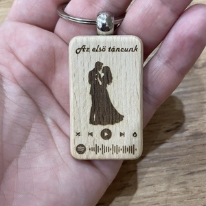 Az első táncunk � egyedi fa kulcstartó Spotify kóddal - táska & tok - kulcstartó & táskadísz - kulcstartó - Meska.hu