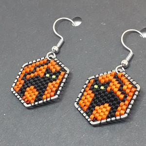 Halloween fekete macska fülbevaló - otthon & életmód - dekoráció - halloween - halloweeni ékszerek - Meska.hu