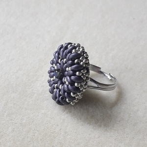 Lila ezüst gyűrű - ékszer - gyűrű - gyöngyös gyűrű - Meska.hu