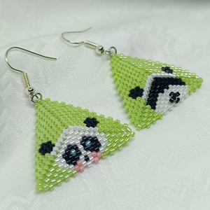 Miladys Panda felemás, háromszög fülbevaló - Meska.hu