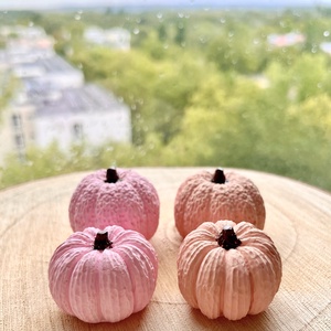 Őszi tök dekor szett  rózsaszín és púder árnyalatban - otthon & életmód - dekoráció - halloween - halloweeni dekoráció - Meska.hu