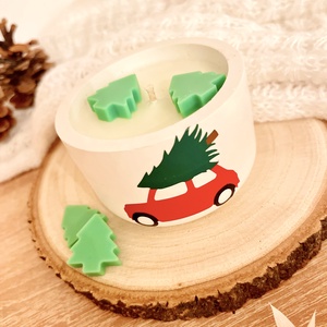 Karácsonyi autós szójaviasz gyertya  Forró almás pite illattal (100g) - otthon & életmód - gyertya, illat, aroma - gyertya - Meska.hu