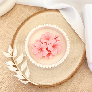 Cseresznyevirág díszítésű illatgyertya - otthon & életmód - gyertya, illat, aroma - gyertya - Meska.hu