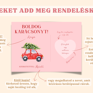 Karácsonyi kaparós üdvözlőkártya - Autós - karácsony - karácsonyi ajándékozás - karácsonyi képeslap, üdvözlőlap, ajándékkísérő - Meska.hu