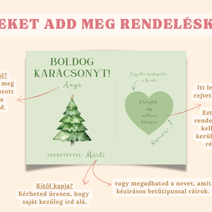 Karácsonyi kaparós üdvözlőkártya - Karácsonyfás - karácsony - karácsonyi ajándékozás - karácsonyi képeslap, üdvözlőlap, ajándékkísérő - Meska.hu